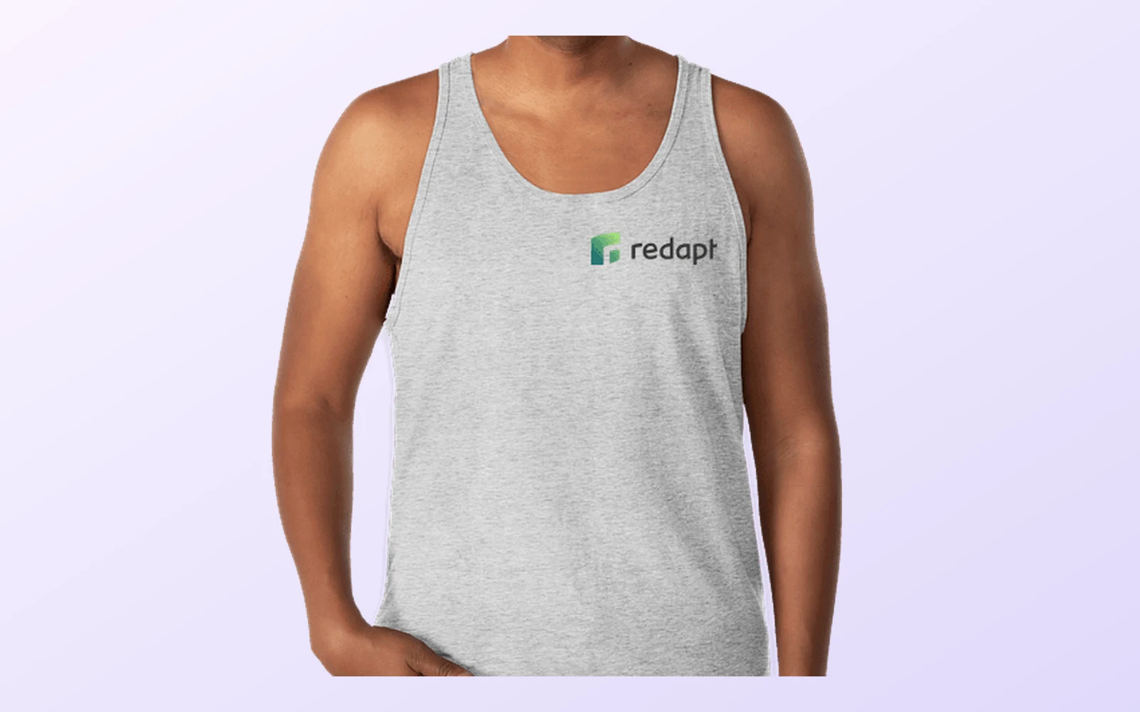 A gray singlet with the Redapt logo on the chest